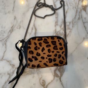 Cleobella Brown Pony Hair Leopard Print Bag